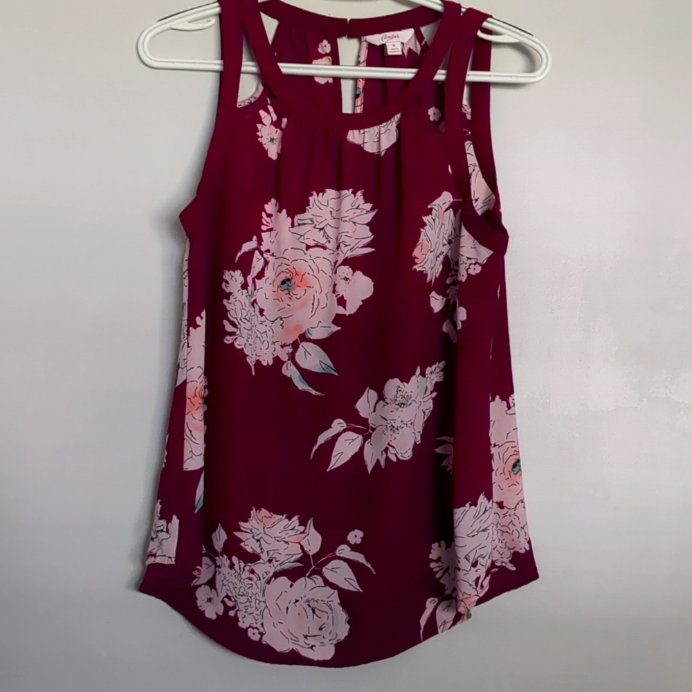 Candies Floral Print Sleeveless Blouse